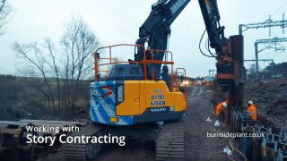 Railway retainer wall with MOVAX SG-60V & DH-25